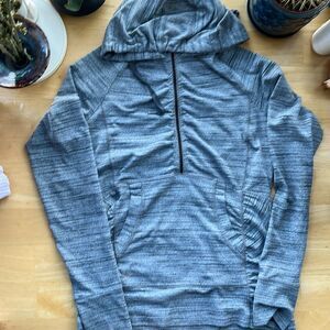 ATHLETA Space Grey Half Zip Performance Hoodie Size XS